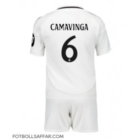 Real Madrid Eduardo Camavinga #6 Hemmadräkt Barn 2024-25 Kortärmad (+ Korta byxor)